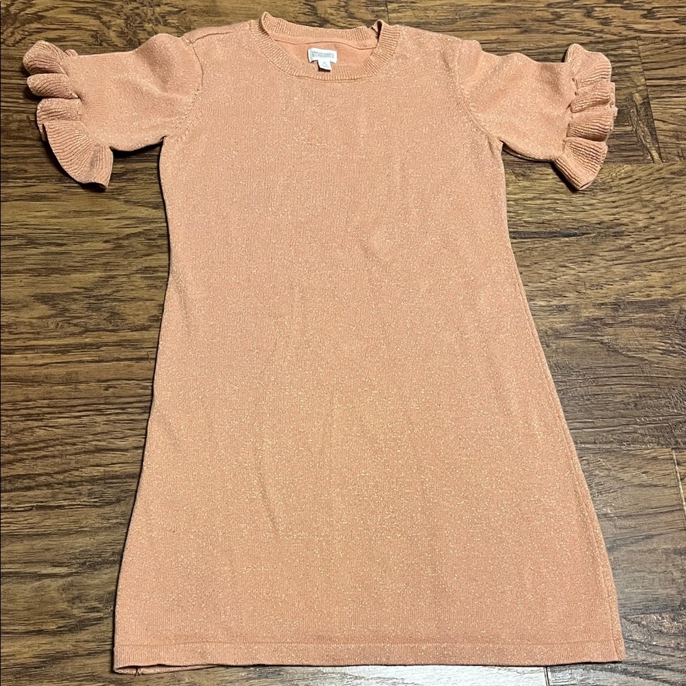 Gymboree Sparkling Peach girls size (7-8) Dress with Ruffle Sleeves, great condi